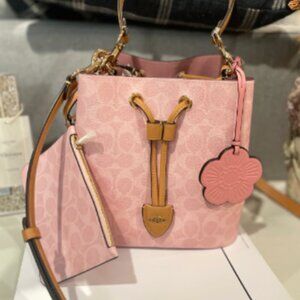 Coach Rowan Bucket Bag in Signature Canvas w/ Charms